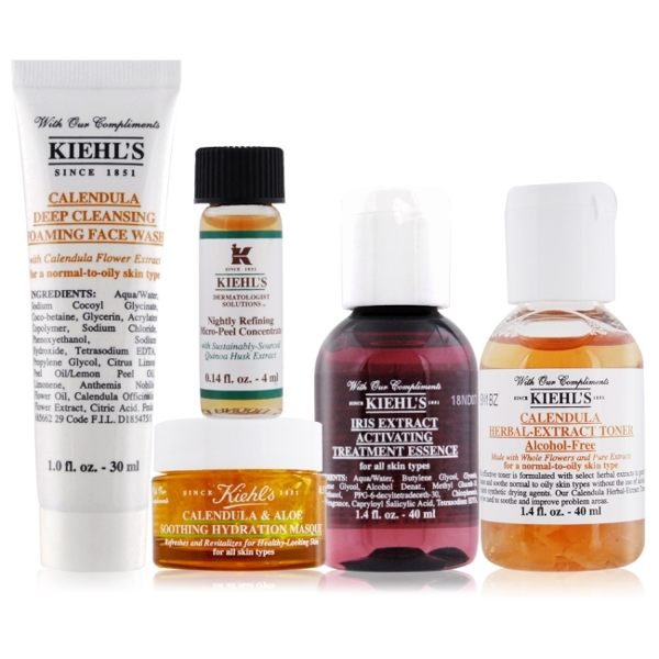 KIEHLS 契爾氏 保濕煥膚組[藜麥+紫鳶+金盞花化妝水+金洗+金膜]