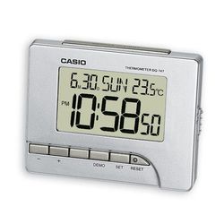 【CASIO】測溫型數字電子鬧鐘-銀 (DQ-747-8)