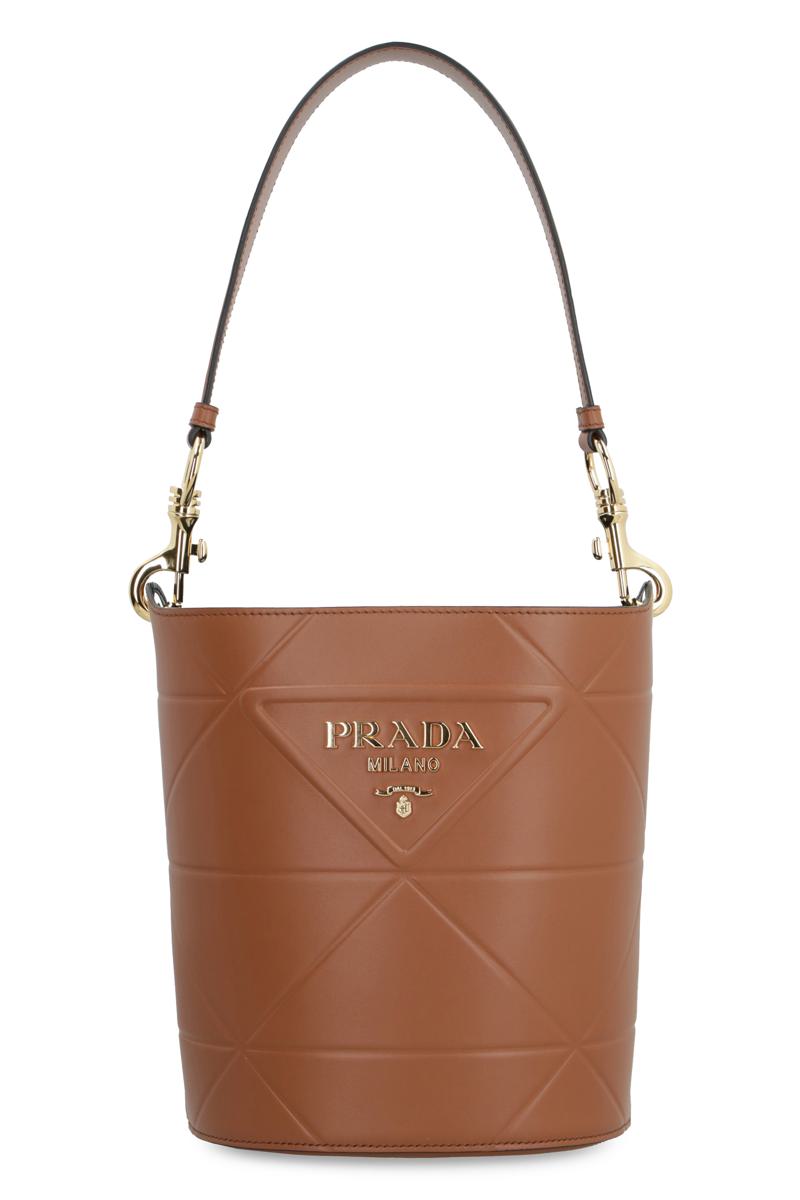 PRADA LEATHER BUCKET BAG