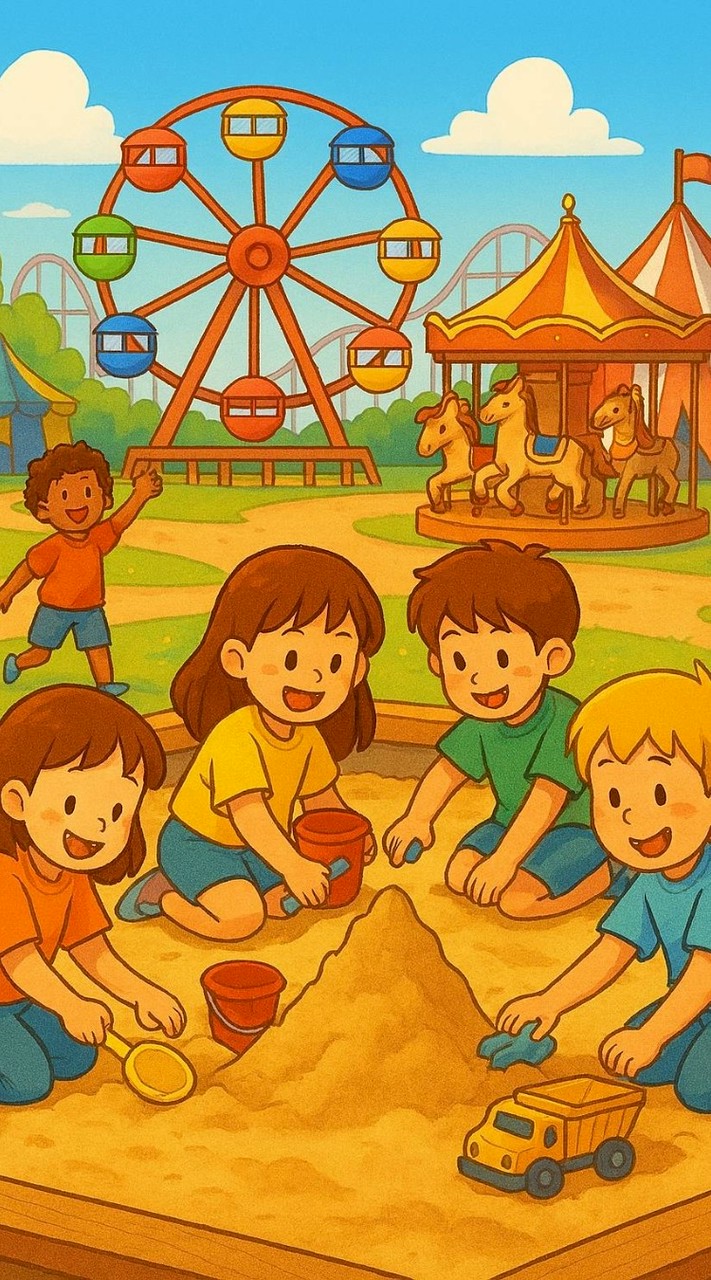 🌈遊園地🎡と砂浜遊び🌈