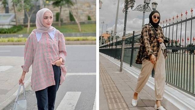 style hijab kemeja oversize