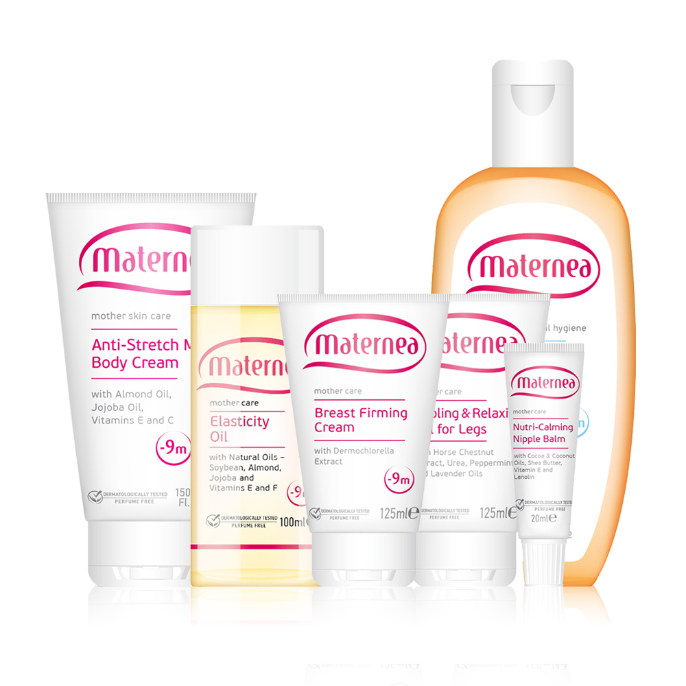 ★無痕美體霜 150ml★美胸緊實乳液 125ml★彈力潤膚油 100ml★乳尖修護膏 20ml★舒護沐浴油 210ml★涼感舒緩美腿膠125ml