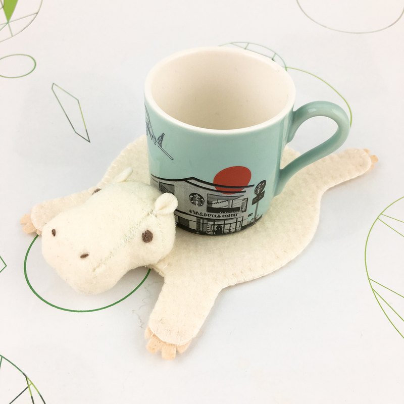 河馬杯墊 棉花糖