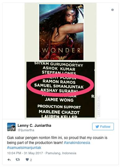 Salut, Ada Peran Orang Indonesia di Balik Film Wonder Woman 