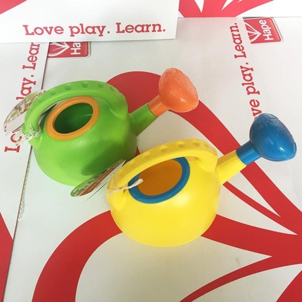 hape兒童水壺戲水玩沙灘玩具2-6歲男女孩寶寶洗澡灑水玩具黃 綠色