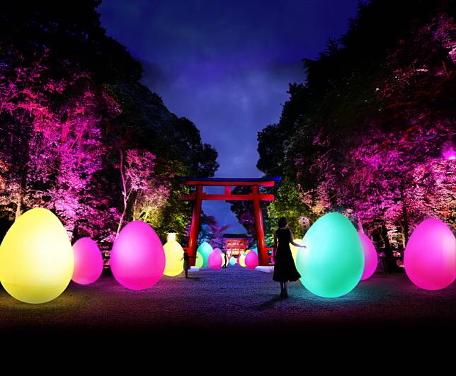 被彩色燈光壟罩下的京都世界遺產 下鴨神社糺之森的光之祭典 即將展開 Facy Line Today