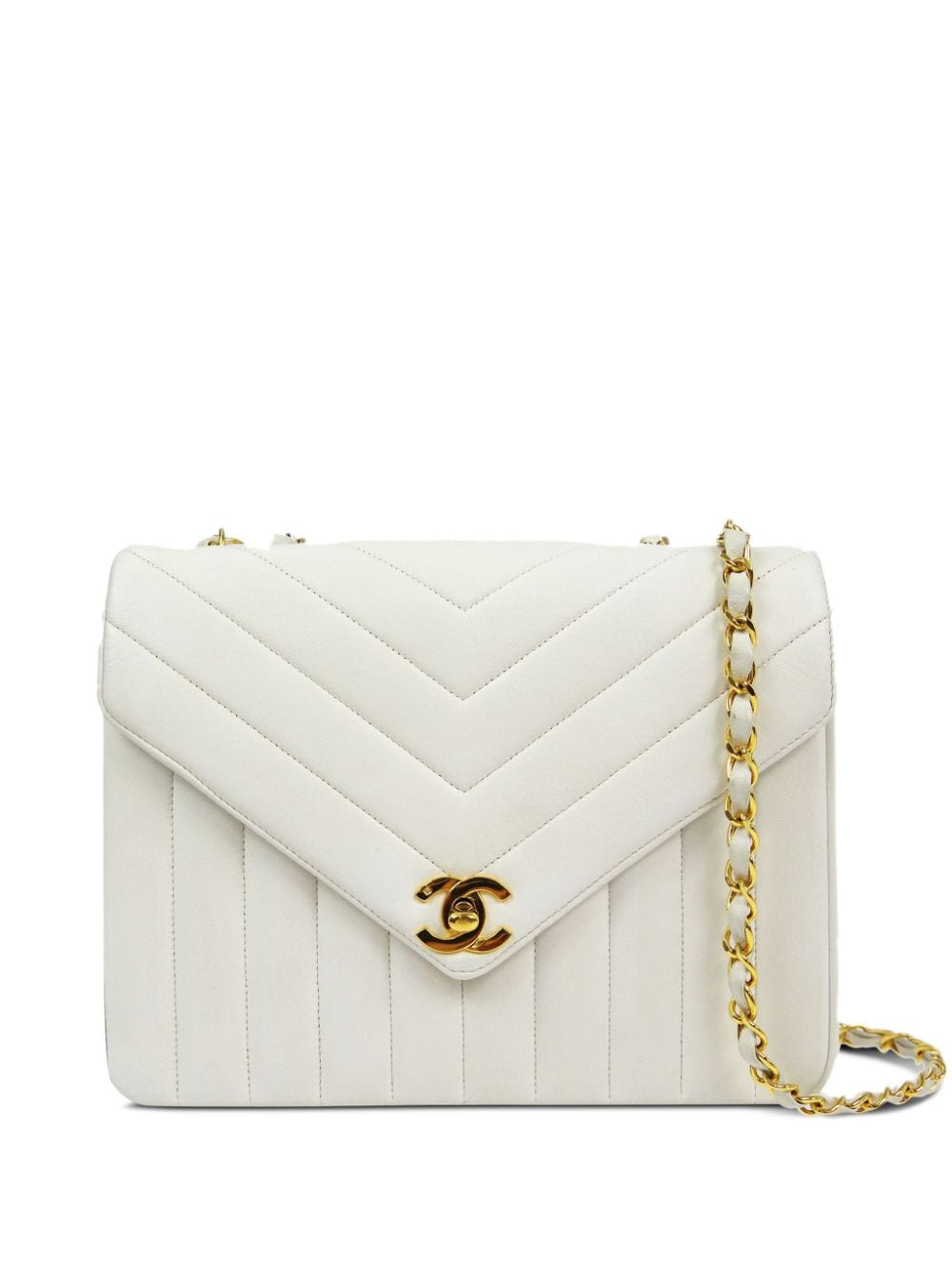 CHANEL Pre-Owned - 1992 Mademoiselle flap shoulder bag - women - Lamb Skin - One Size - White