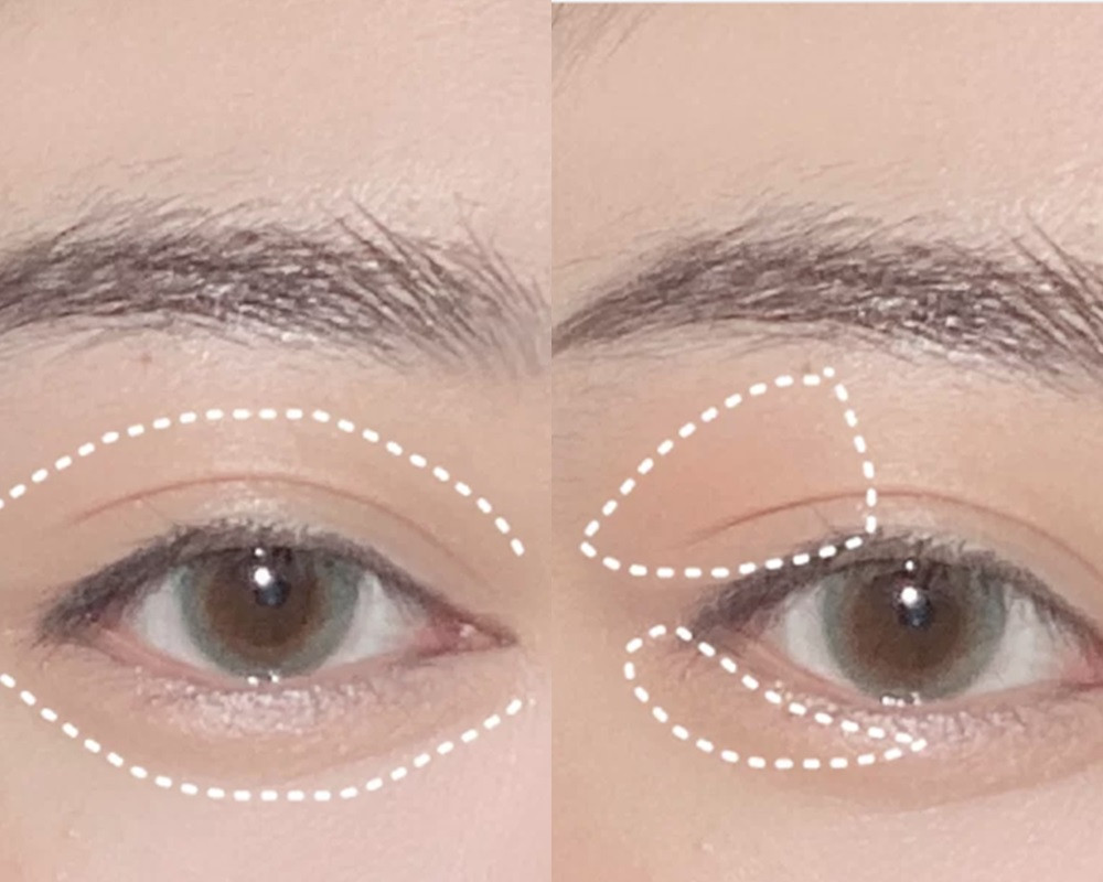 自然大眼妝教學STEP 1：眼皮打底+眼窩加深