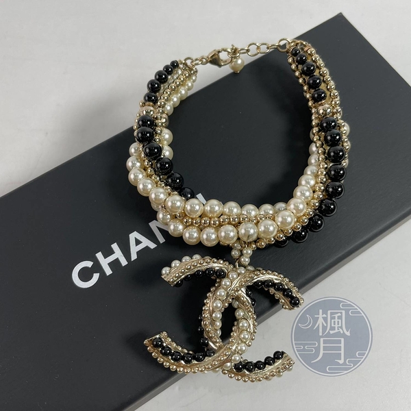 BRAND楓月 CHANEL 香奈兒 A58007 B18/P 珍珠環繞雙C手環 配飾 飾品 精品首飾 配件