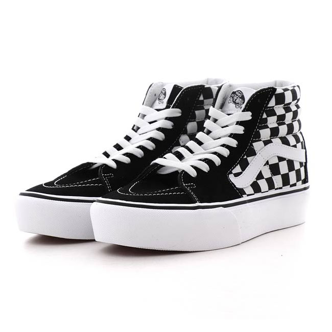 VANS - VN0A3TKNQXH SK8-HI PLATFORM 2.0 厚底中筒 帆布鞋 滑板鞋 (黑白棋盤格)