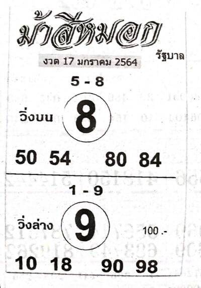 à¸«à¸§à¸¢à¸¡ à¸²à¸ª à¸«à¸¡à¸­à¸ 17 1 64 à¸‡à¸§à¸