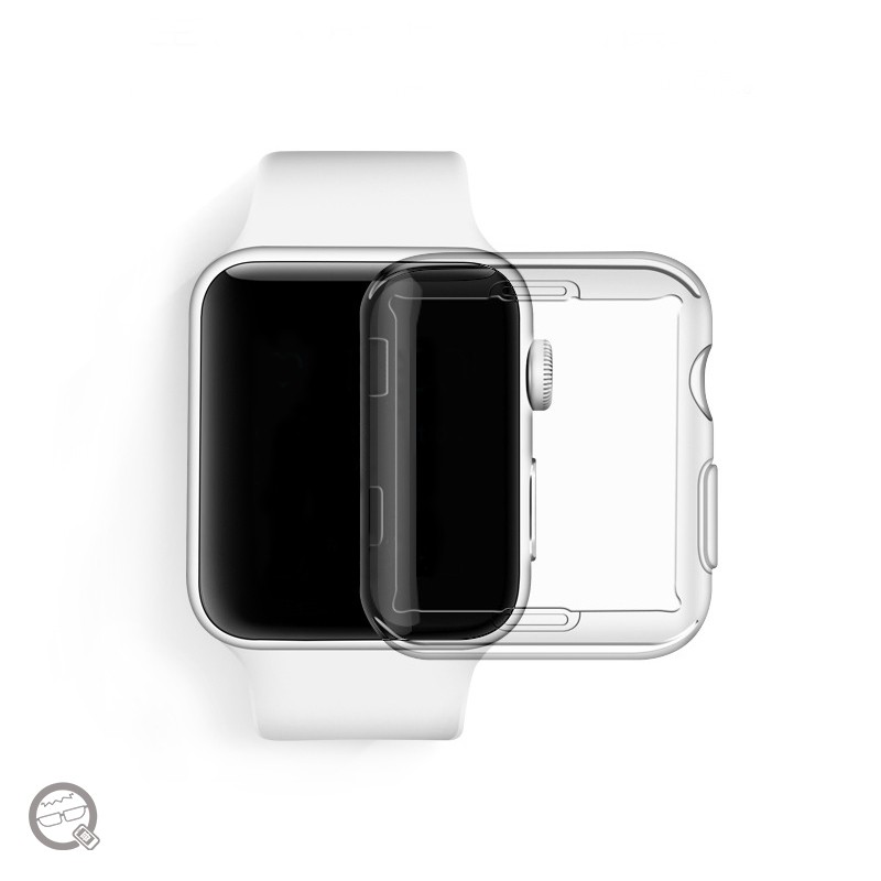 透明矽膠 Apple Watch 保護套‍♀透明矽膠質感還原裸機TPU材質，軟殼包覆不傷Apple Watch背後鏤空設計，拆裝更方便精準對位，觸控/按鈕無隔閡顏色：透明適用：Apple watch 