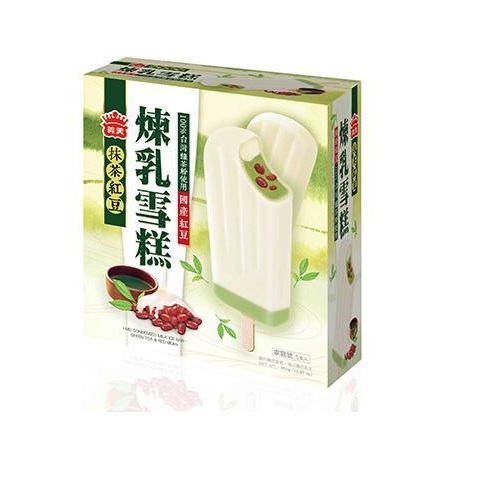 (預購)【義美】煉乳雪糕冰棒-抹茶紅豆口味 (5支/盒)*6盒，免運冷凍宅配
