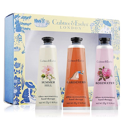 (即期品)Crabtree & Evelyn 護手霜禮盒3入25gx3-C期效202004