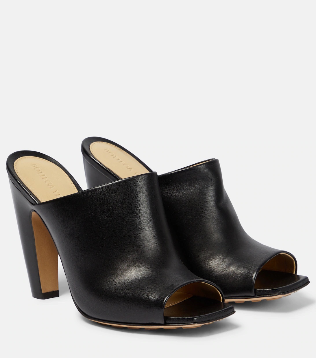 BOTTEGA VENETA Lagoon leather peep-toe mules