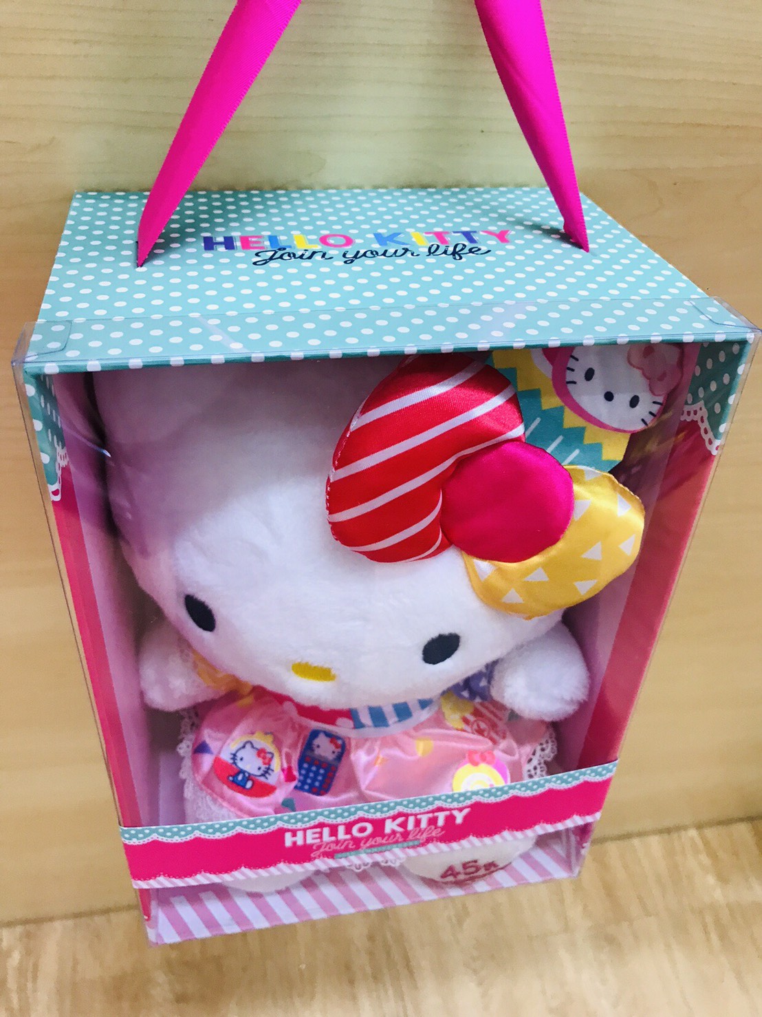 大賀屋 日貨 HELLO KITTY 45週年 限量 絨毛 娃娃 布偶 布娃娃 絨毛玩偶 抱枕 正版 L00011282