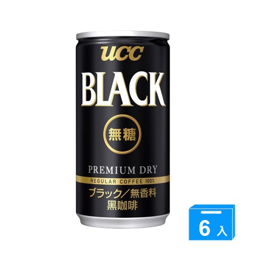 UCC無糖黑咖啡184mlx6罐【愛買】