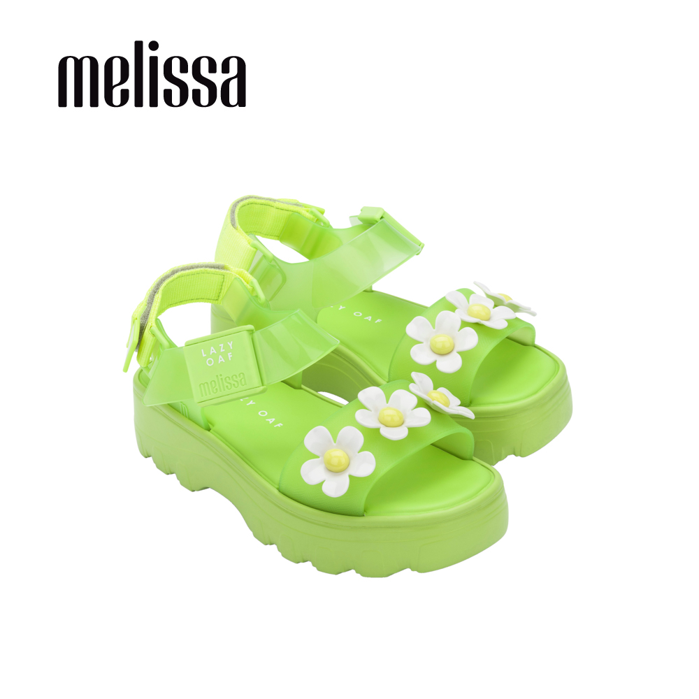 【women】 melissa x lazy oaf 聯名厚底立體花朵設計涼鞋-綠(3324653878)