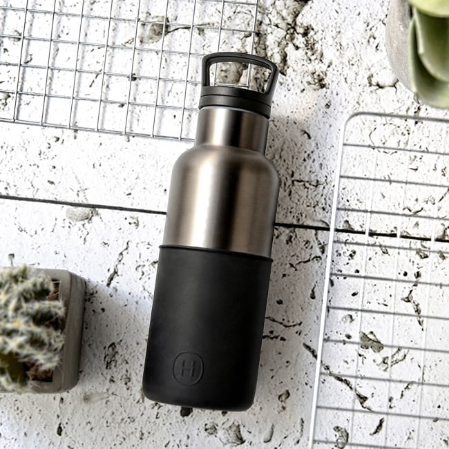 HYDY 油墨黑-鈦灰瓶 時尚保溫水瓶 480ml