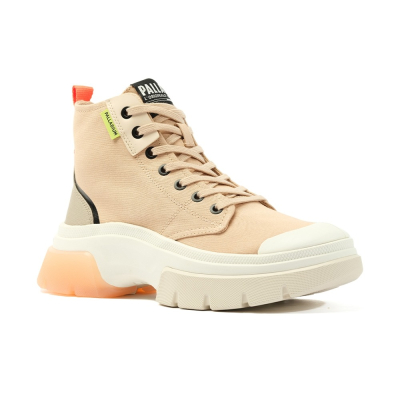 【PALLADIUM】PALLAWAVE MID METRO有機棉靴-女-裸粉 98576-662