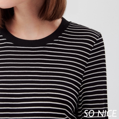秋冬新品上市 俏麗女伶必備的時尚單品 俐落黑白條紋,展現經典時尚感 優雅長洋裝版型,凸顯迷人氣質 縲縈混紡面料,享受親膚舒適