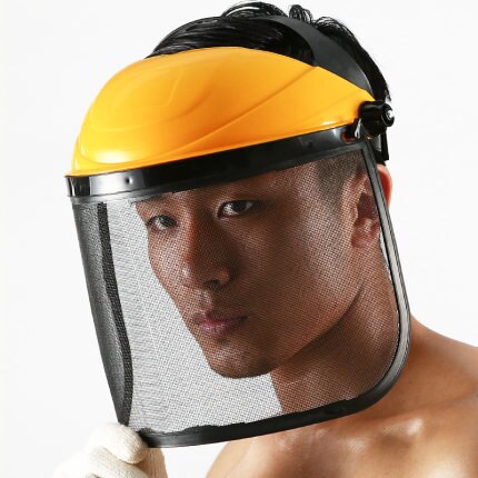 割草機防護面罩 割草機防護面罩黃頂鐵絲打草面罩鋼絲網面具防飛濺防衝擊面罩『LM2502』
