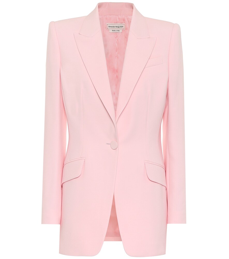 Alexander McQueen shows a sweeter side of its style with this magnolia-pink blazer, but its deftly t