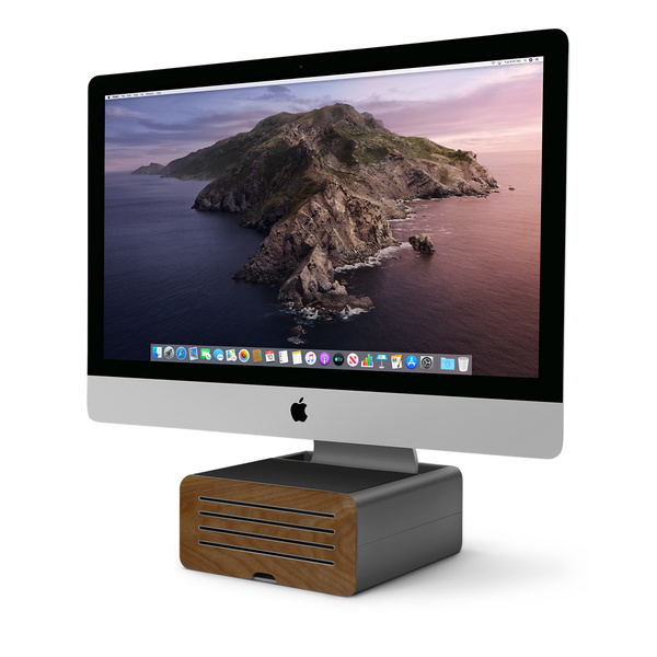 Twelve South 的 HiRise Pro 是美觀時尚的立架，可讓你將 iMac Pro、iMac 或外接顯示器抬升至更理想的觀看高度。共有四組高度設定，可將顯示器抬升至符合人體工學的自訂觀看