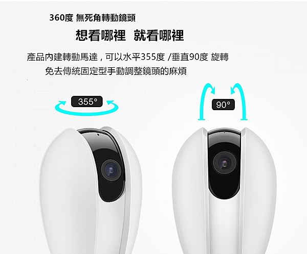 內建Linux作業系統+DSP鏡頭技術 高清鏡頭+無死角轉動 全球獨步推播技術 訊息火速通知