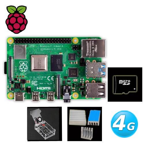 【簡配超值套餐:公司貨，預購中，約10月中出貨】1. Raspberry PI 4 B版 4G 市售:2500元2. 六片式外殼+風扇+散熱片 市售:199元3. 32G記憶卡 市售:159元市價總價