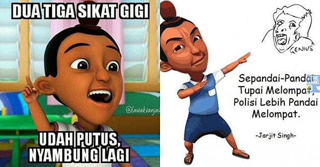 15 Meme lucu  pantun Jarjit teman Upin  Ipin  ini bikin cekikikan