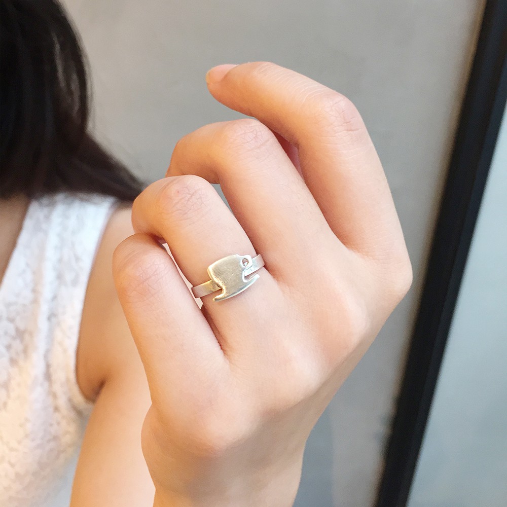 【GUDEA古蝶】咖啡好幫手 -簡約咖啡杯- 剪影戒 客製化 咖啡美食手作飾品