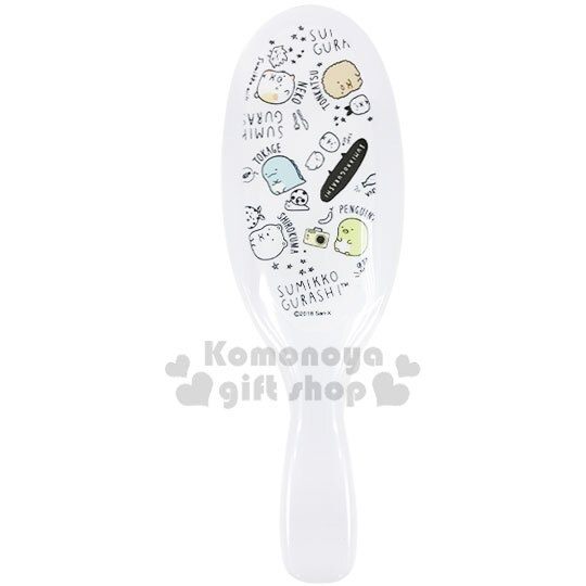 〔小禮堂〕角落生物 塑膠圓頭手握梳《白.插圖》直梳.髮梳 4979274-07429