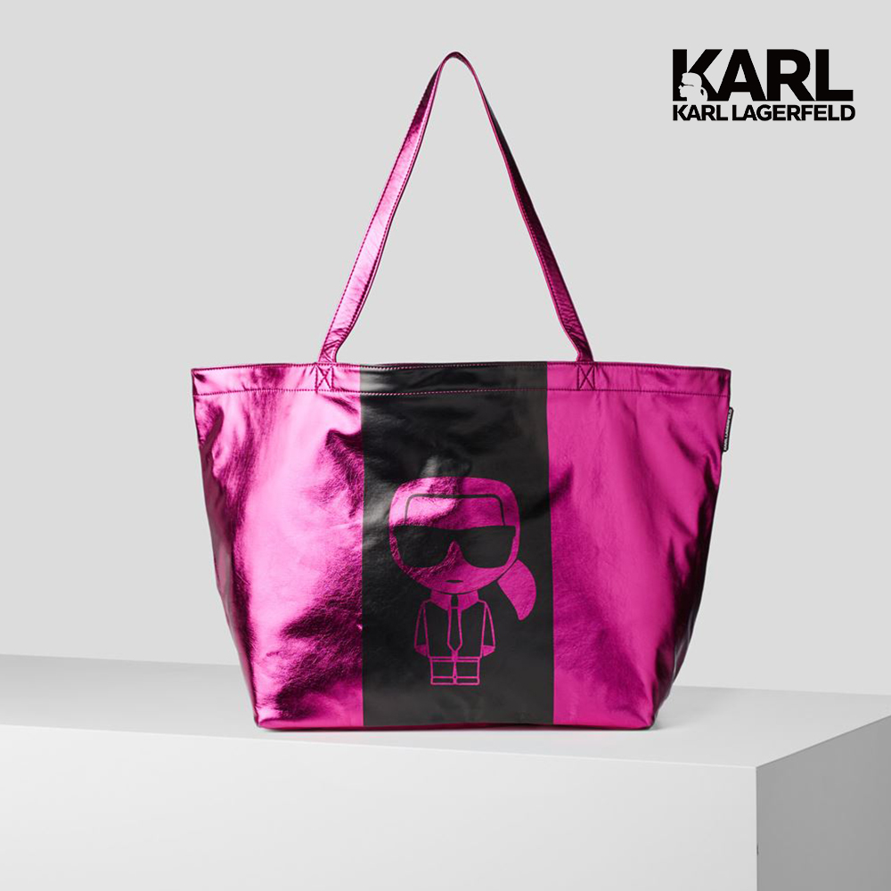 特別價2917★【KARL LAGERFELD】限量版金屬感IKONIK托特包 (原廠公司貨)