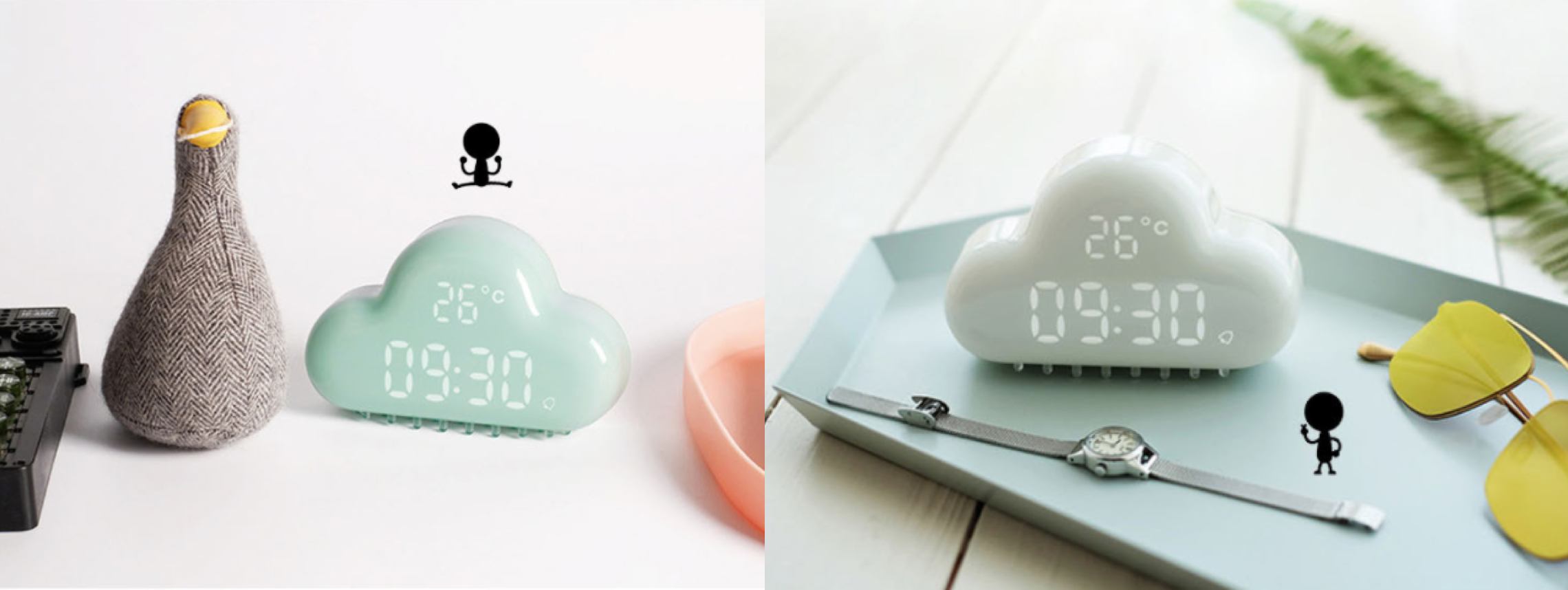 創意 LED 雲朵造型小鬧鐘