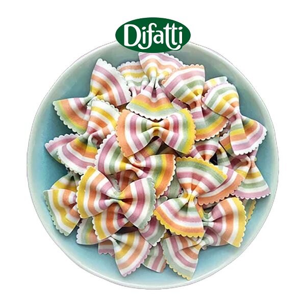 英國 little pasta 小小帕斯達 X Difatti 蝴蝶結造型義大利麵-彩虹蔬菜