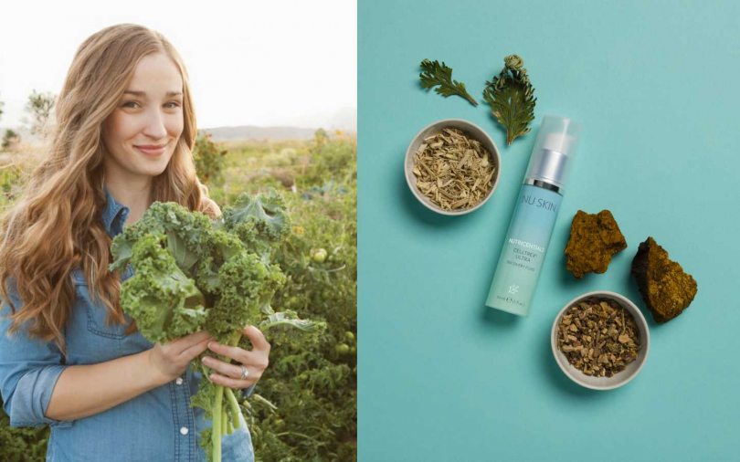 NU SKIN 薈萃善秀系列皮膚修護菁華液，含紅景天、鹿草根、刺五加、白樺茸、鱗葉捲柏五大逆境植萃元成分，幫助肌膚修護，抵抗外在環境。（圖／品牌提供）