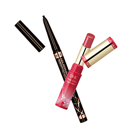 【8月網路Olive級會員特惠】優惠7折!內含：防水防暈眼線膠筆(黑色) 0.1g、純欖潤色護唇膏SPF13 PA+(玫瑰紅)1.4g