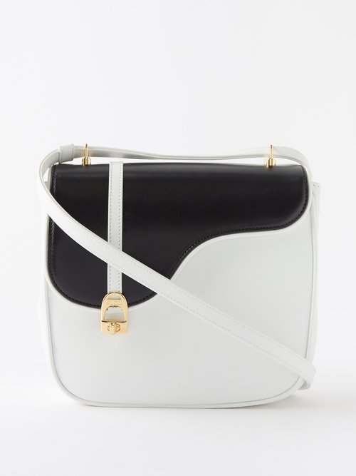 Gucci - Equestrian Leather Cross-body Bag - Womens - Black White