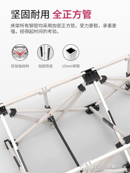 折疊床單人辦公室午睡床午休躺椅家用簡易便攜行軍床 深藏blue