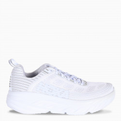 Sneakers by HOKA ONE ONE® in white 100% vegan technical fabric. The shoe features open and engineere