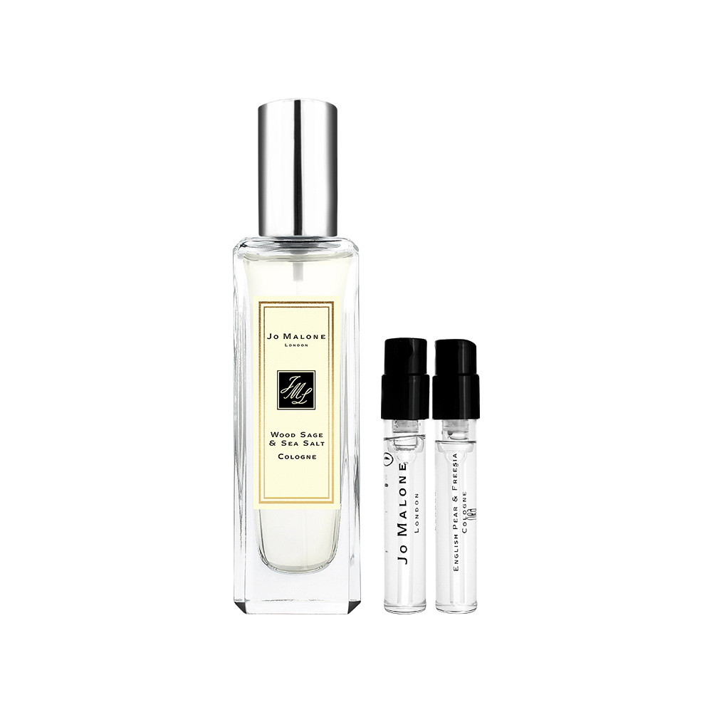 JO MALONE 鼠尾草與海鹽香水30ml-贈針管揉香2入組(青檸羅勒與柑橘)_國際航空版