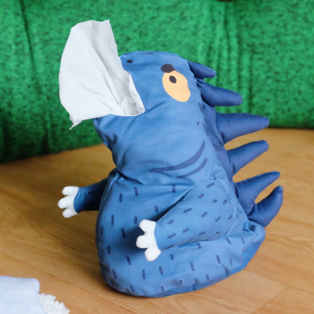 原創設計呆萌怪獸面紙套面紙套本身內含蓬鬆珍珠棉，即使沒有放衛生紙也不會扁塌哦！可直接機洗，晾乾後拍打即可恢復軟蓬質感送禮首選！療癒又實用！現貨已完售！預購約需10-14個工作天！
