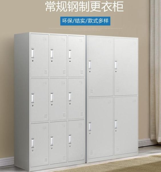 二門更衣櫃辦公宿舍學校鐵皮2門櫃員工櫃帶鎖儲存物櫃寄存換衣櫃