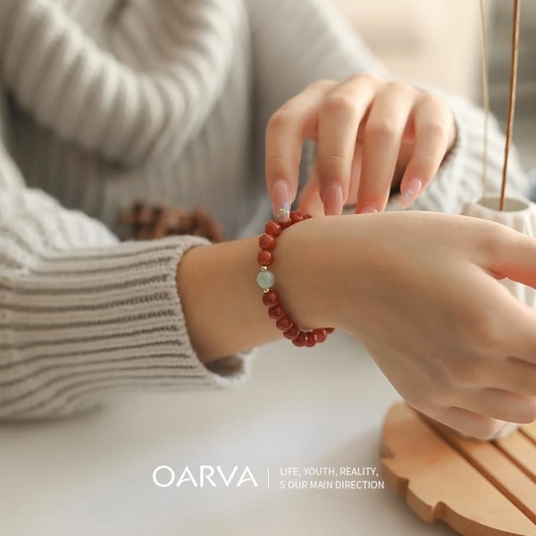 sppgge ONE~保山南紅手串柿子紅瑪瑙天然水晶正品碧玉手鍊轉運珠招財配飾首飾