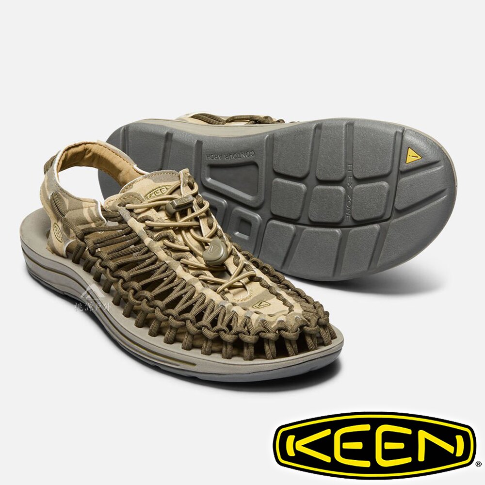 【KEEN 美國】UNEEK 男拉繩涼鞋『橄欖綠/迷彩』1018675