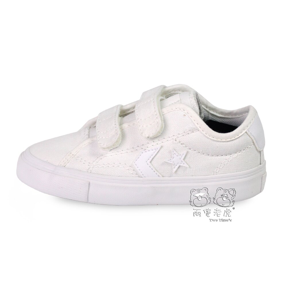 CONVERSE Star Replay 2V 全白 魔鬼氈 膠底帆布休閒鞋 小童鞋 NO.R3800