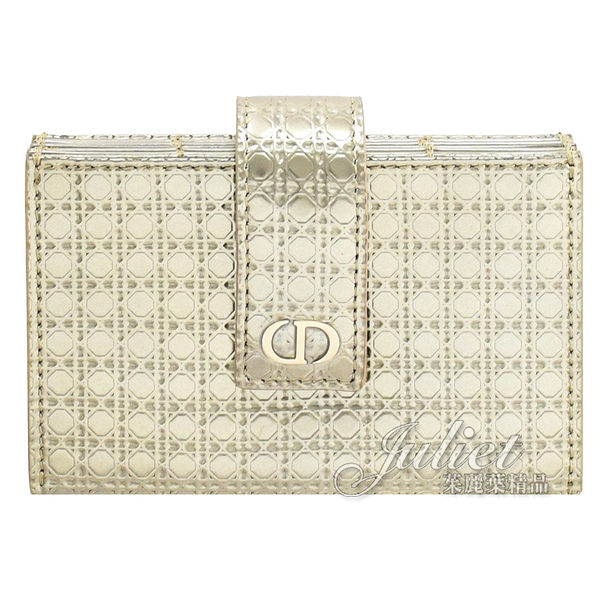 茱麗葉精品【全新現貨】Christian Dior 30 MONTAIGNE CD LOGO釦式風琴卡夾.金