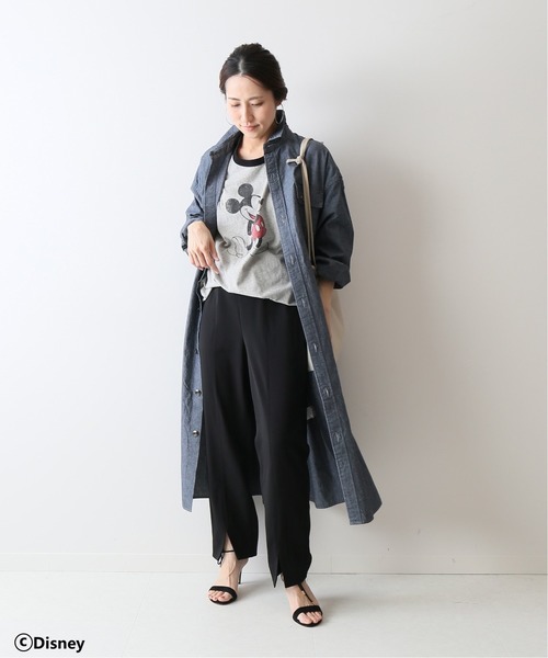 粗藍布襯衫式連身裙