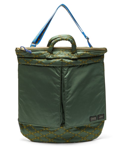 Aries - This sage-green tote bag is one of the five styles comprised in Aries x Porter's newly launc